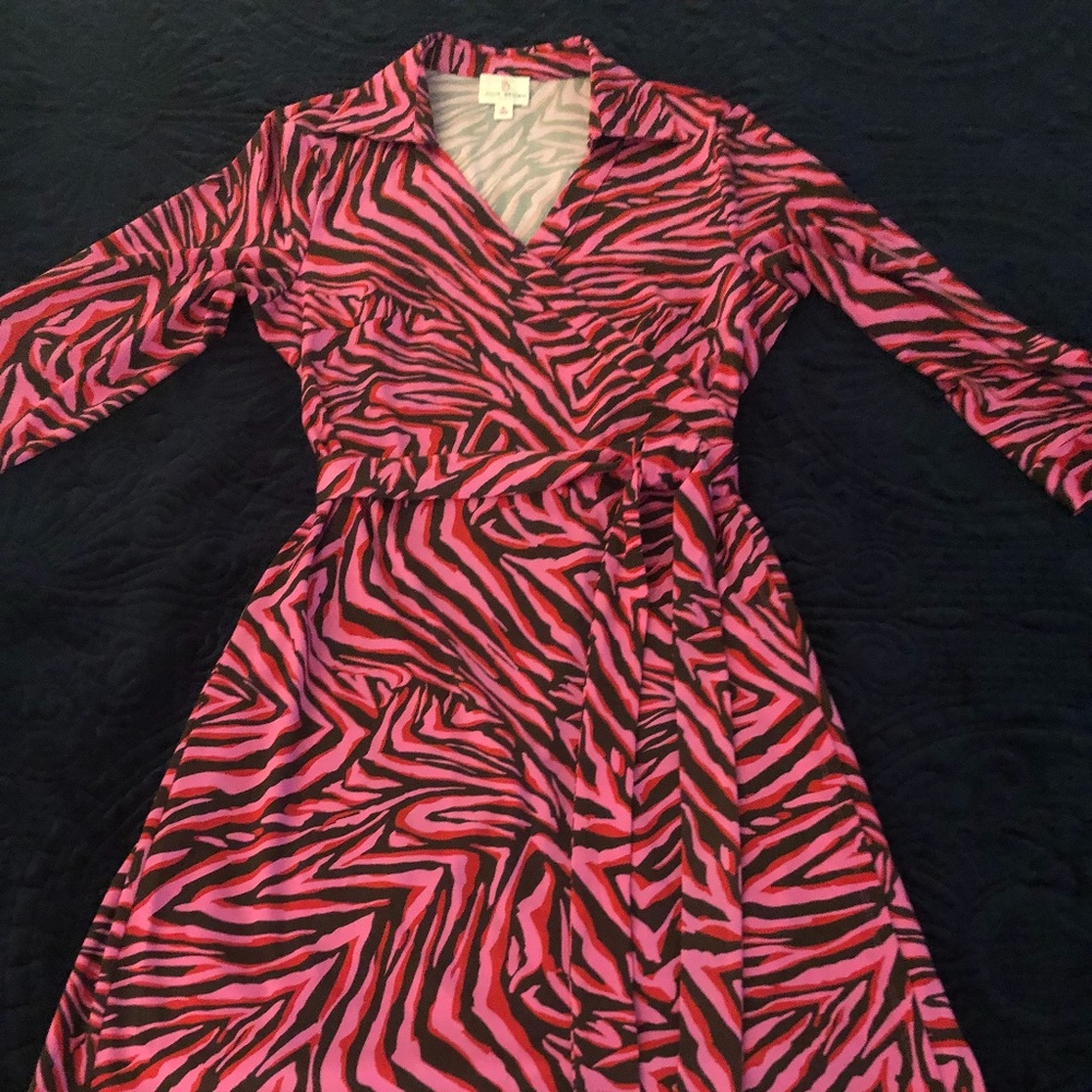 Julie Brown Milo pink wrap around Dress XL